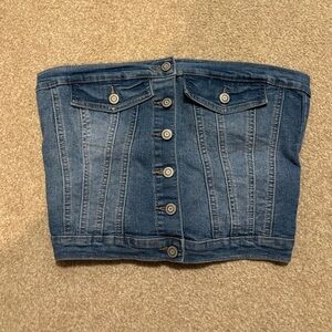 Denim Cropped Tube Top